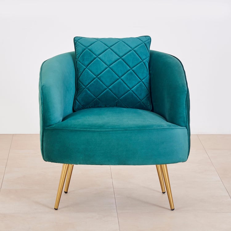 Monarch Velvet Lounge Chair - Teal