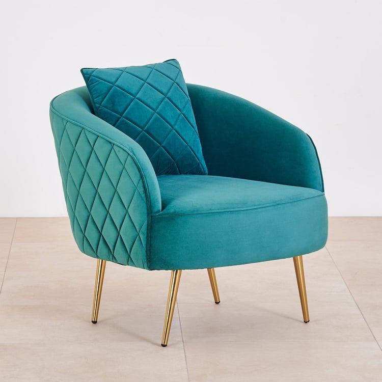 Monarch Velvet Lounge Chair - Teal