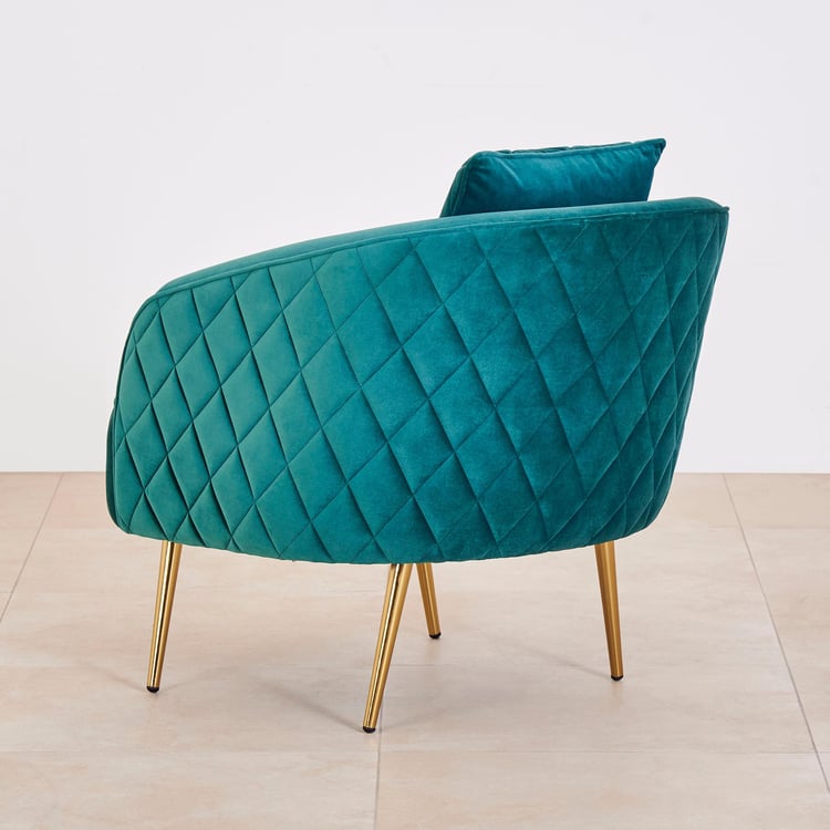 Monarch Velvet Lounge Chair - Teal