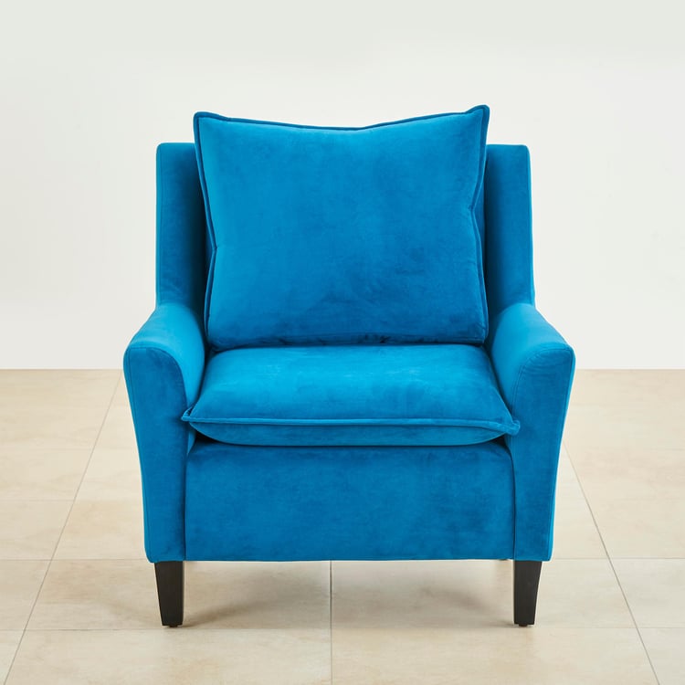Velvetica Fabric Accent Chair - Blue