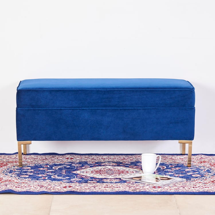 Velvetica Fabric Bench - Blue