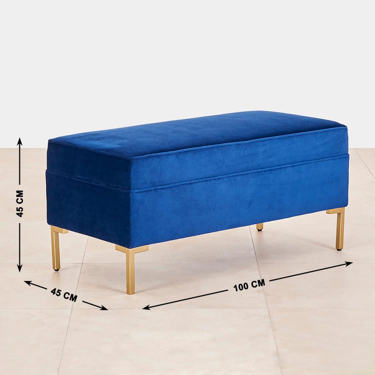 Velvetica Fabric Bench - Blue