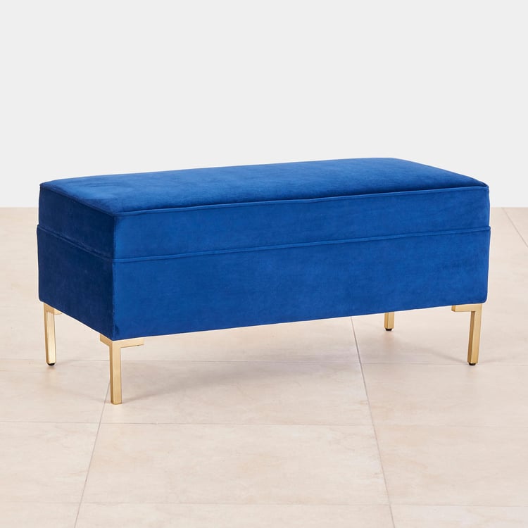 Velvetica Fabric Bench - Blue