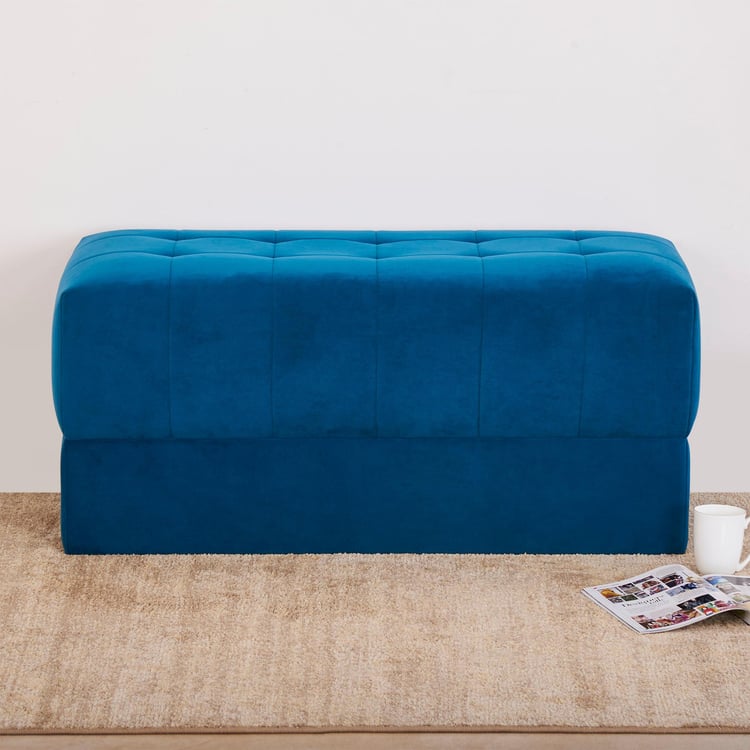 Velvetica Tufted Fabric Bench - Blue