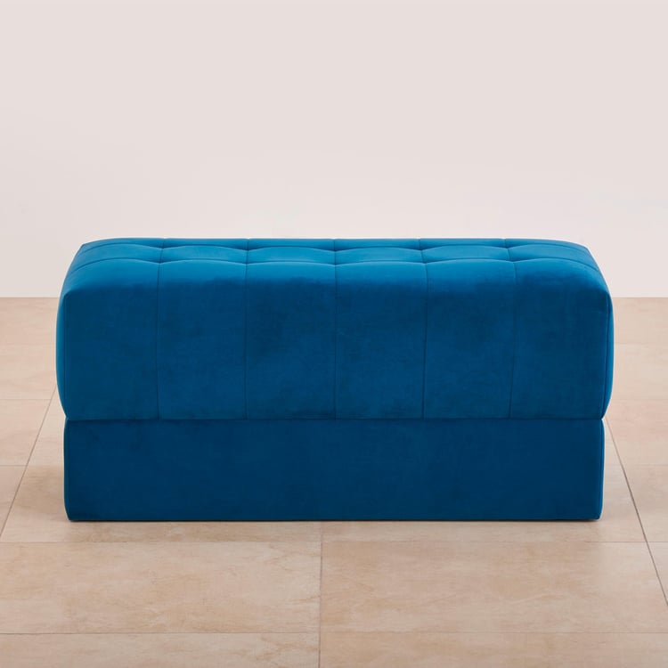 Velvetica Tufted Fabric Bench - Blue