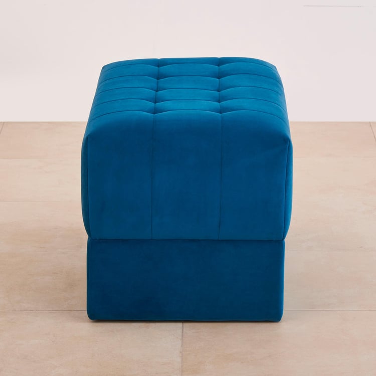 Velvetica Tufted Fabric Bench - Blue