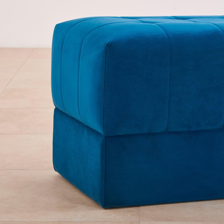 Velvetica Tufted Fabric Bench - Blue