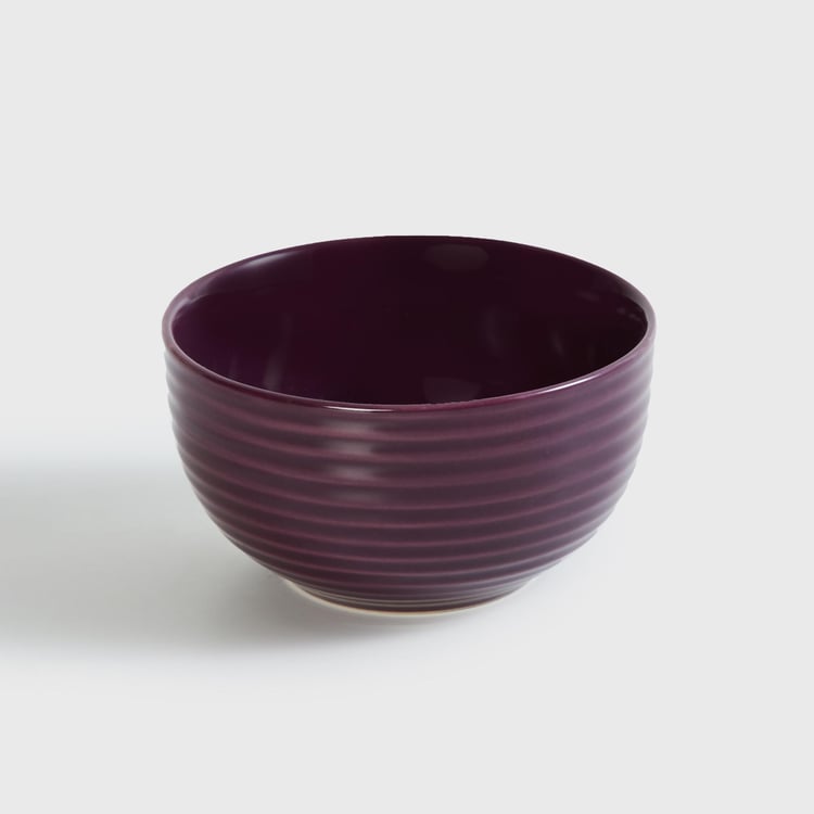 Colour Connect Purple Ribbed Stoneware Katori