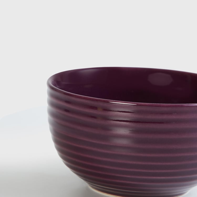 Colour Connect Purple Ribbed Stoneware Katori