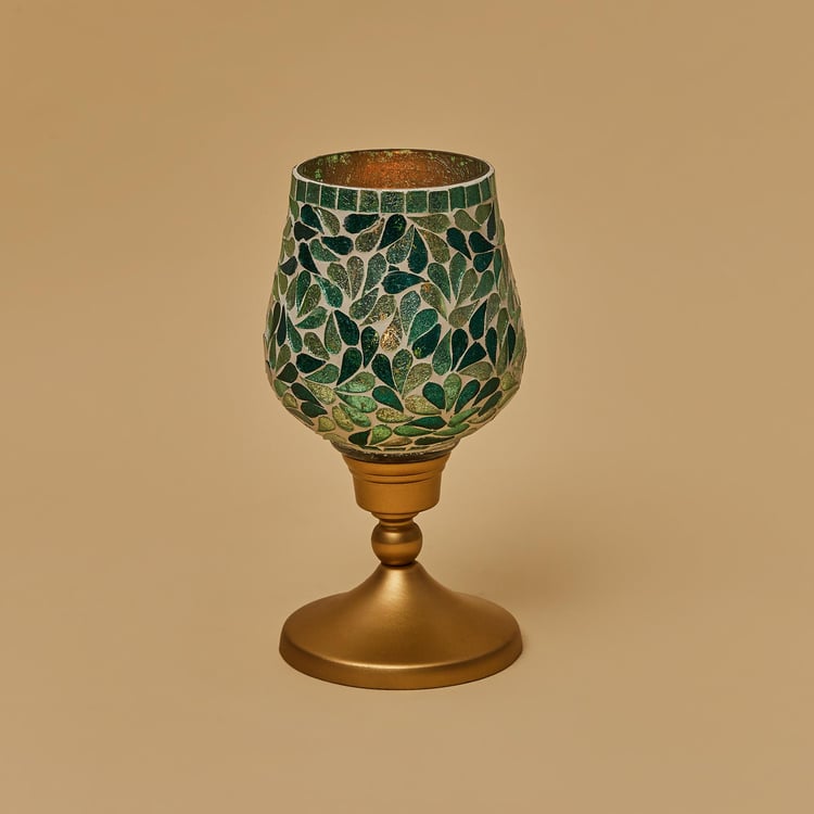 Mabel Glass Mosaic Hurricane Candle Holder