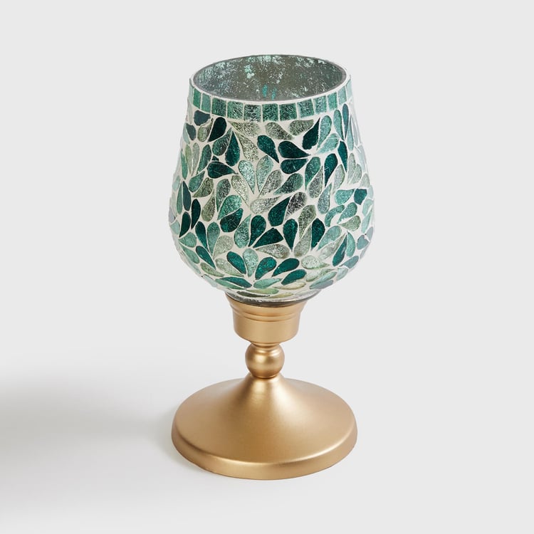 Mabel Glass Mosaic Hurricane Candle Holder