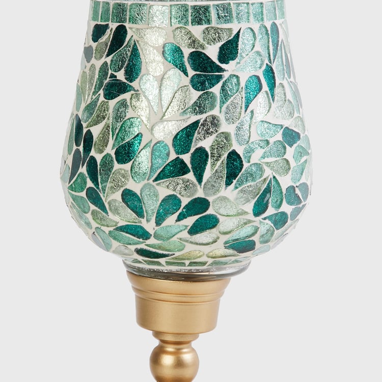 Mabel Glass Mosaic Hurricane Candle Holder