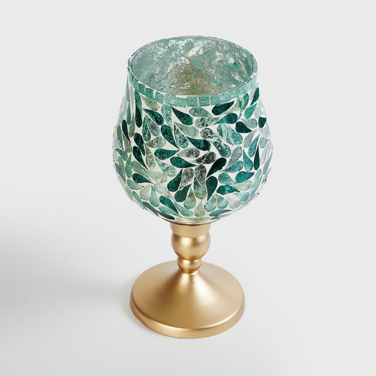 Mabel Glass Mosaic Hurricane Candle Holder