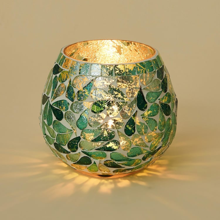 Mabel Glass Mosaic Votive Holder