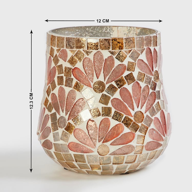 Mabel Glass Mosaic Votive Holder