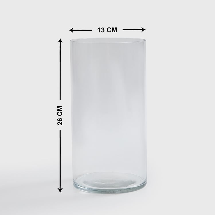 Contour Glass Cylindrical Table Vase
