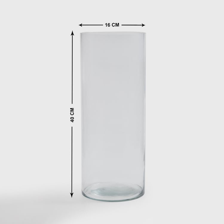 Contour Glass Cylindrical Floor Vase