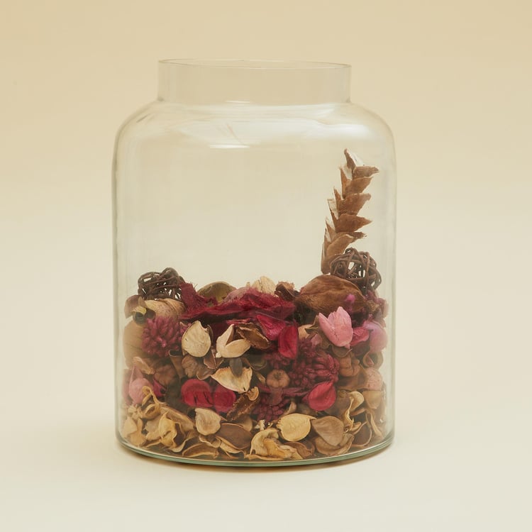 Contour Glass Cylindrical Decorative Jar