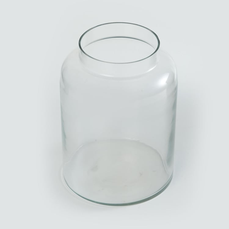 Contour Glass Cylindrical Decorative Jar