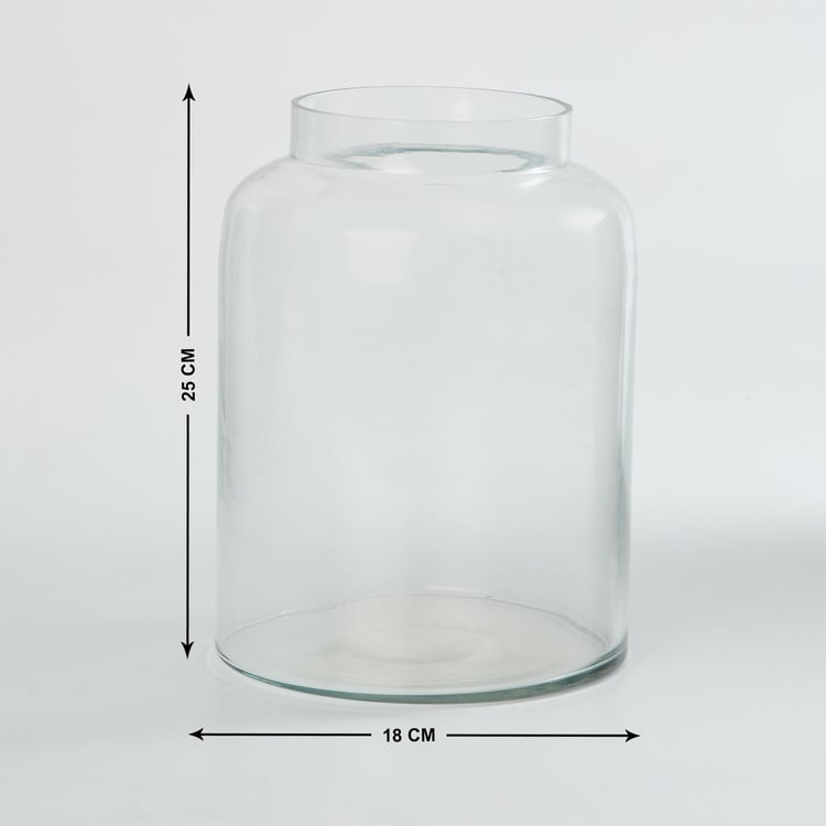 Contour Glass Cylindrical Decorative Jar