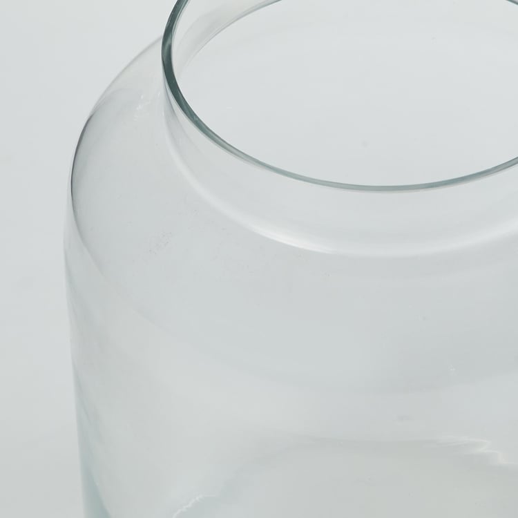Contour Glass Cylindrical Decorative Jar