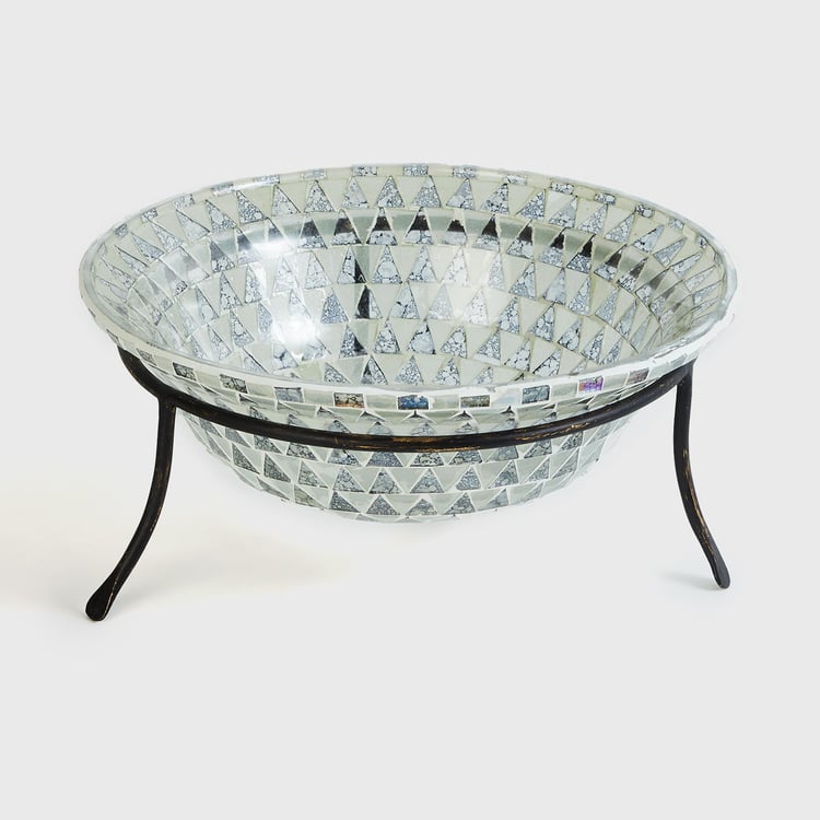 Mabel Glass Mosaic Potpourri Bowl with Stand