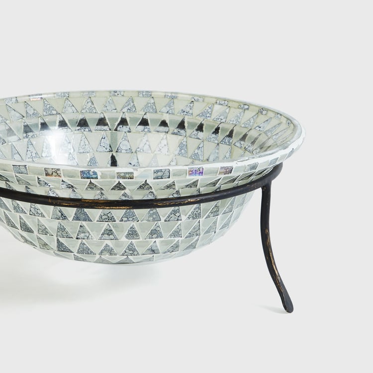 Mabel Glass Mosaic Potpourri Bowl with Stand