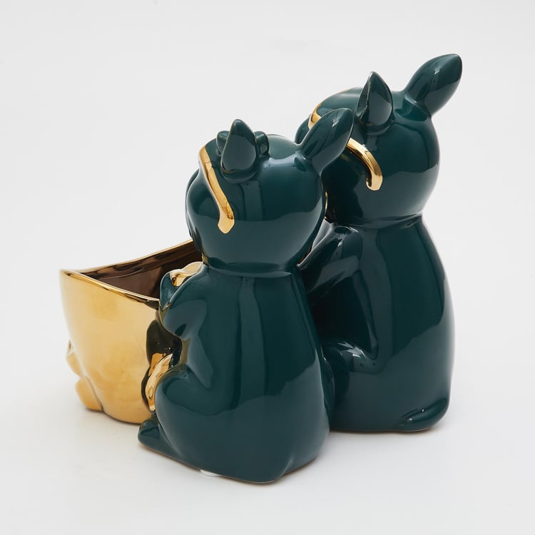 Souvenir Ceramic Dual Dog Figurine