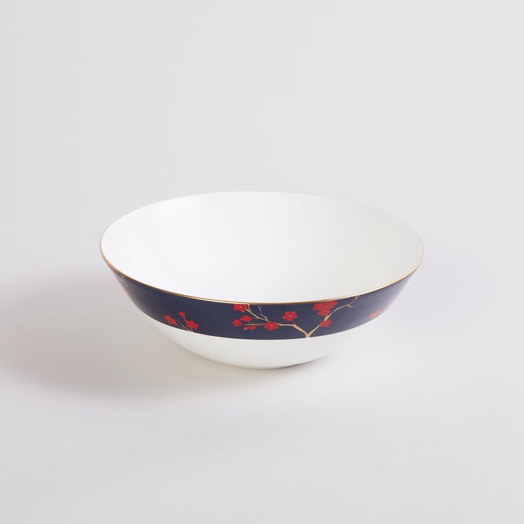 Pagoda Pride Multicolour Bone China Serving Bowl - 1Litre