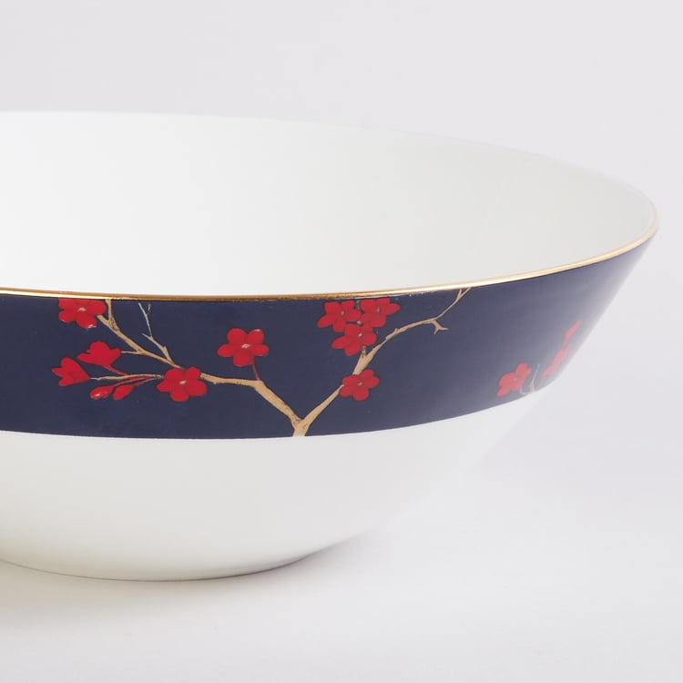 Pagoda Pride Multicolour Bone China Serving Bowl - 1Litre