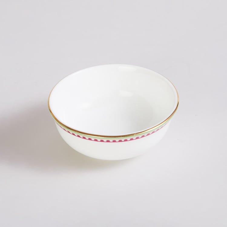 Royal-Retreat White Printed Bone China Katori