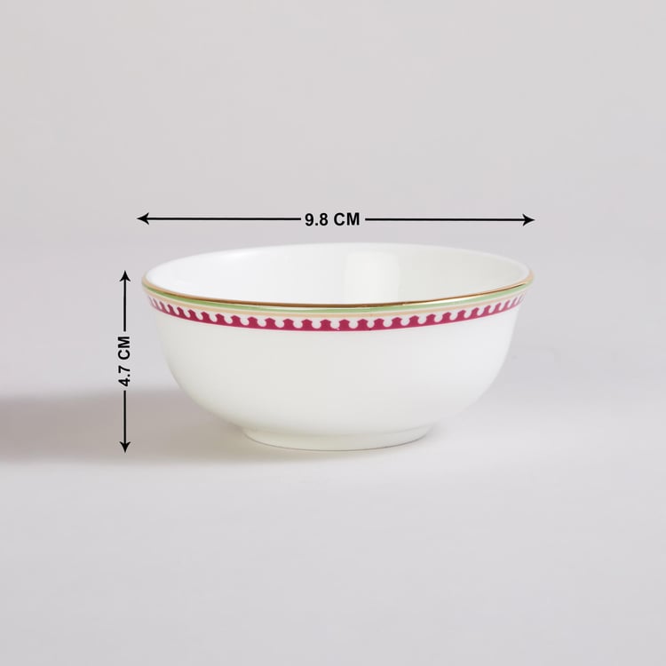 Royal-Retreat White Printed Bone China Katori