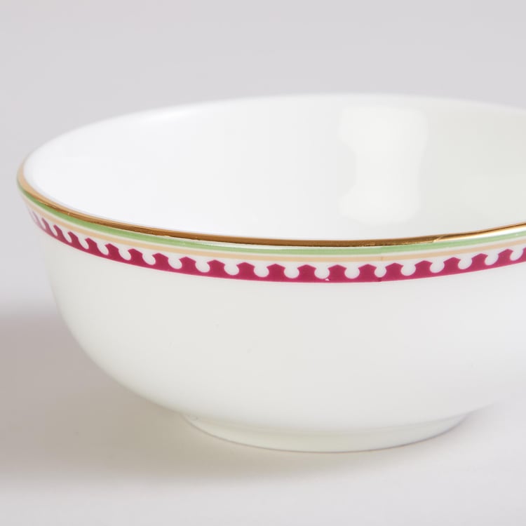 Royal-Retreat White Printed Bone China Katori