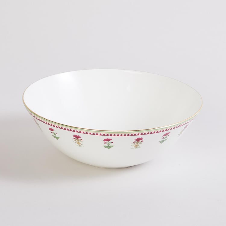 Royal Retreat Multicolour Bone China Serving Bowl - 1Litre