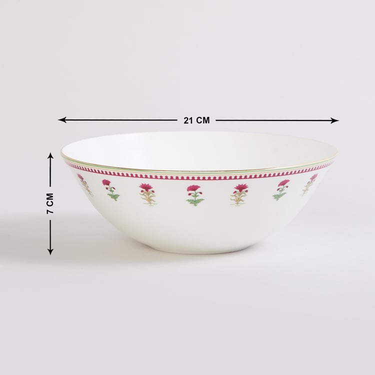 Royal Retreat Multicolour Bone China Serving Bowl - 1Litre