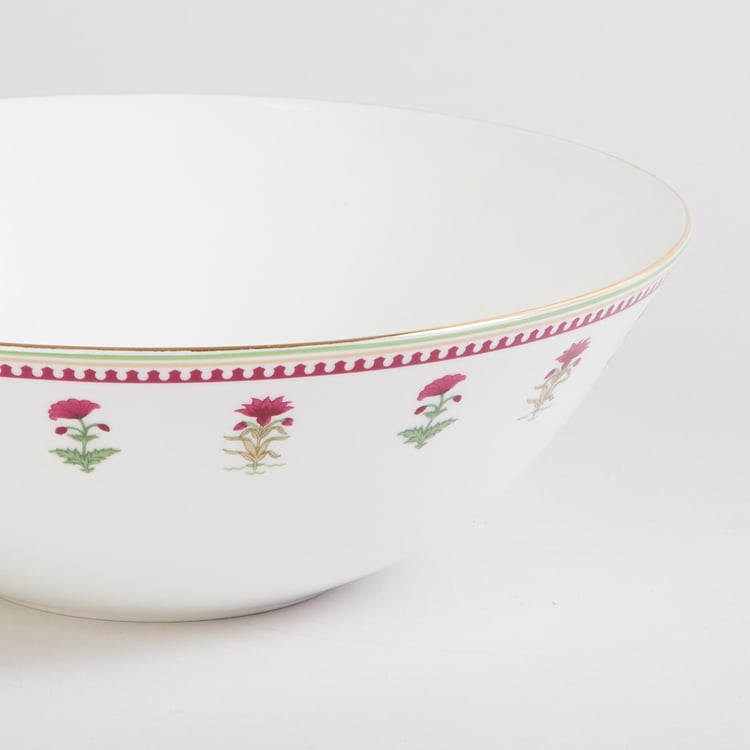 Royal Retreat Multicolour Bone China Serving Bowl - 1Litre