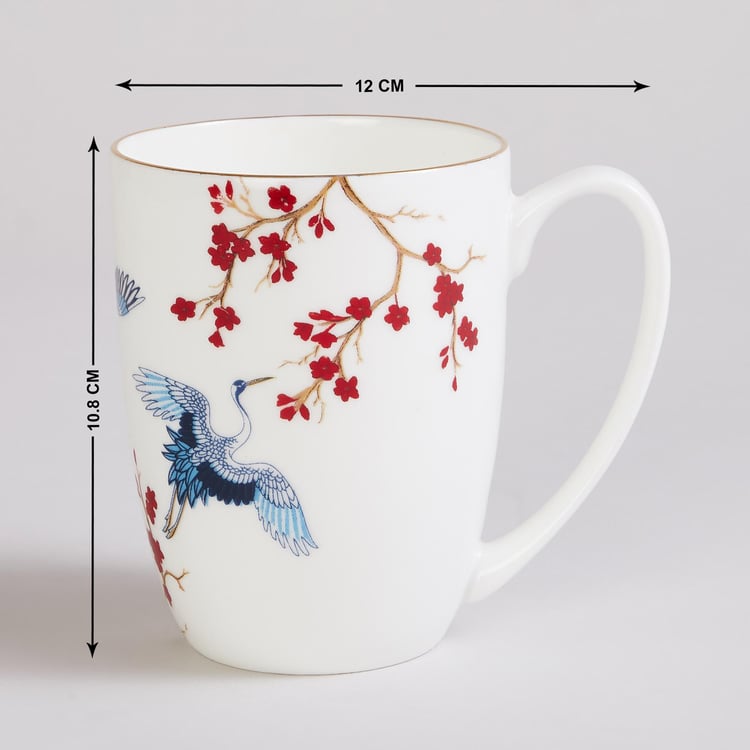 Pagoda Pride Multicolour Printed Bone China Mug - 360ml