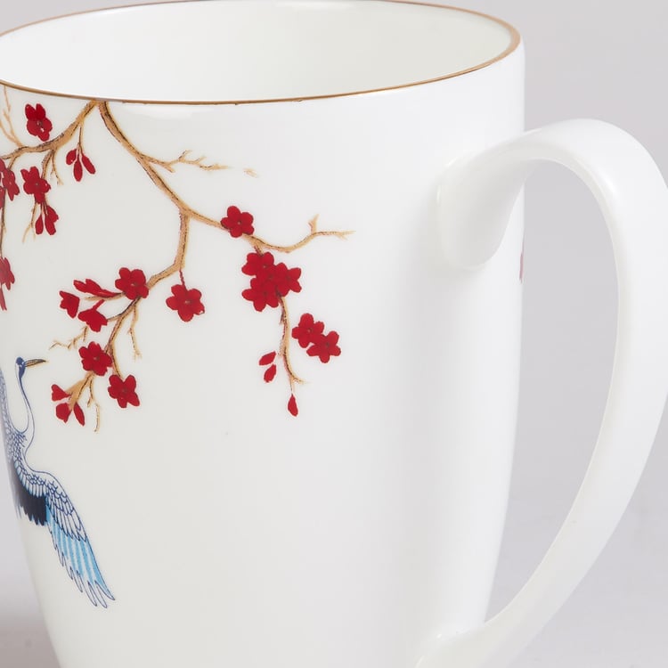 Pagoda Pride Multicolour Printed Bone China Mug - 360ml