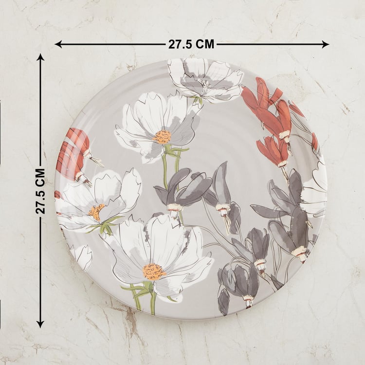 Meadows Peony Multicolour Printed Melamine Dinner Plate - 27.5cm