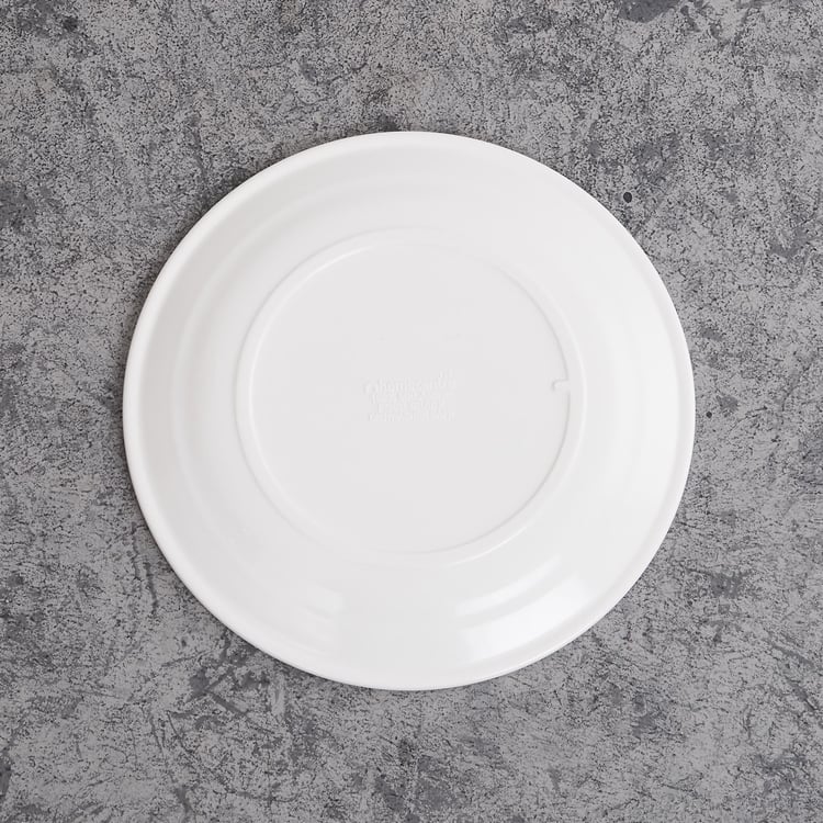 Meadows-Peony White Printed Melamine Side Plate - 18cm