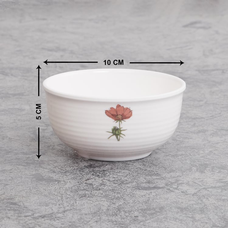 Meadows-Peony White Printed Melamine Cereal Bowl