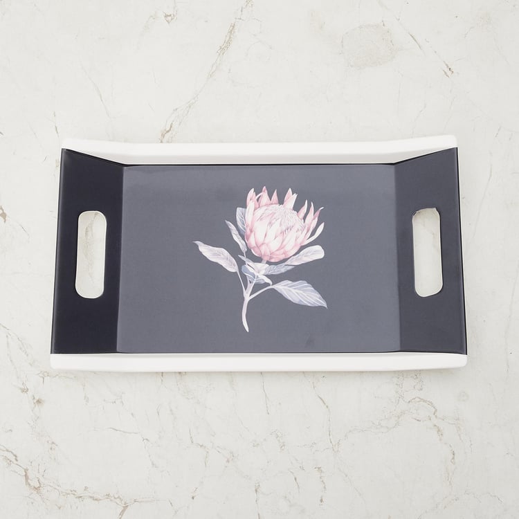 Meadows Protea Purple Printed Melamine Tray - 30cm