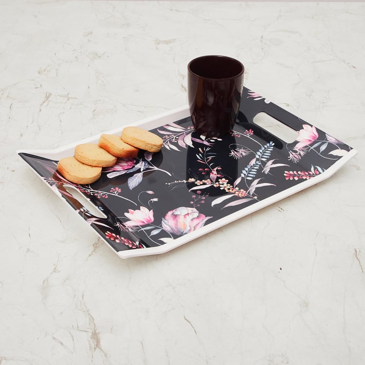 Meadows-Protea Purple Printed Melamine Tray - 38x27.5cm