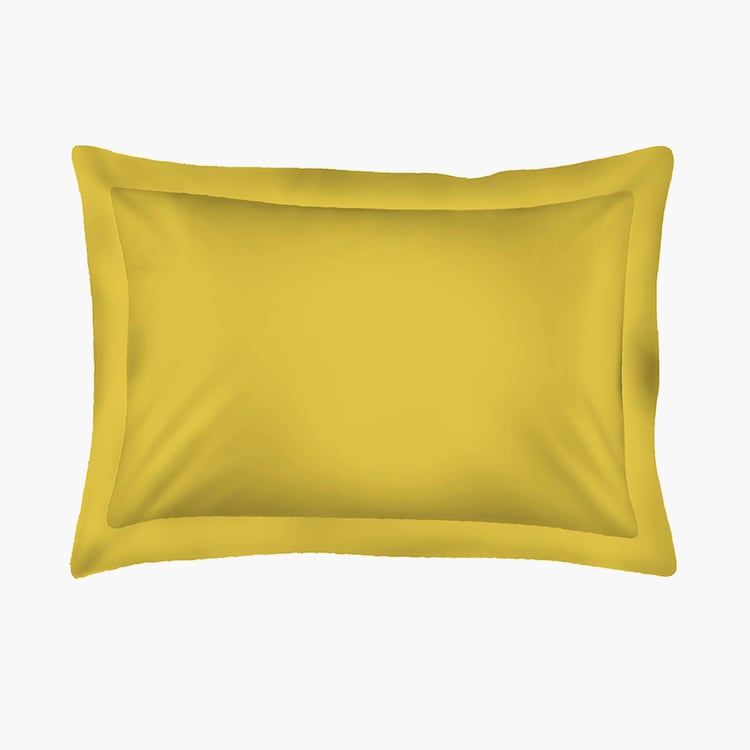 LAYERS Be Bold Yellow Cotton Single Bedsheet Set - 152x224cm - 2Pcs