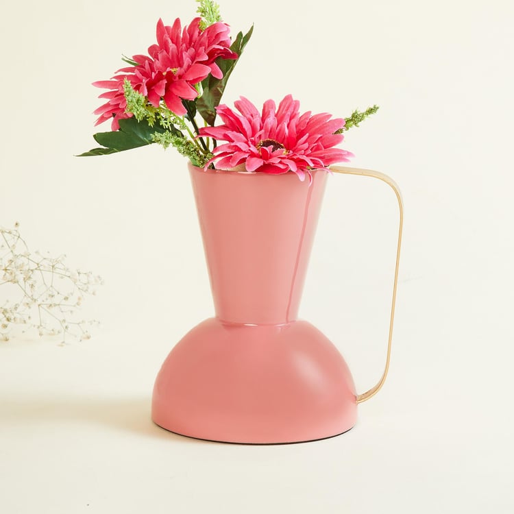 Splendid Metal Narrow Vase with Handle