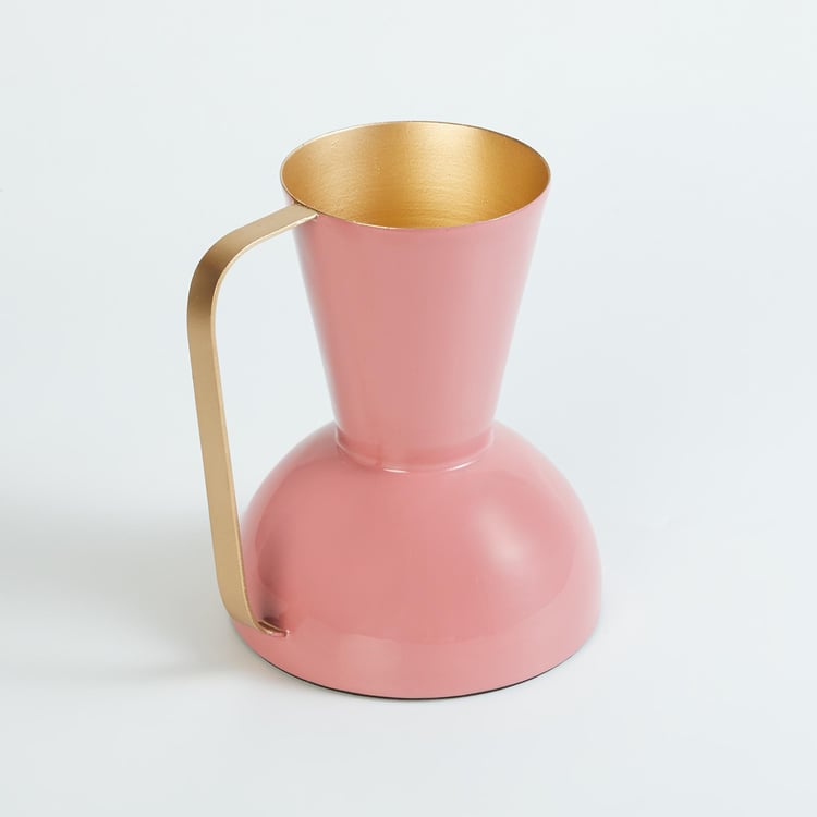 Splendid Metal Narrow Vase with Handle