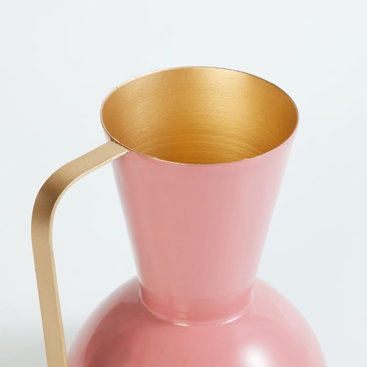 Splendid Metal Narrow Vase with Handle