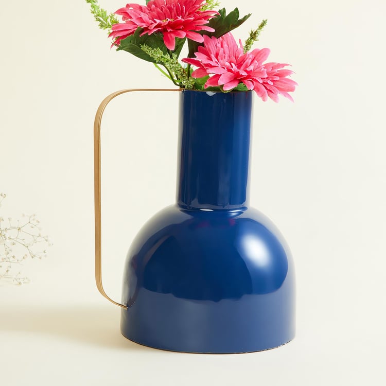 Splendid Metal Narrow Vase with Handle