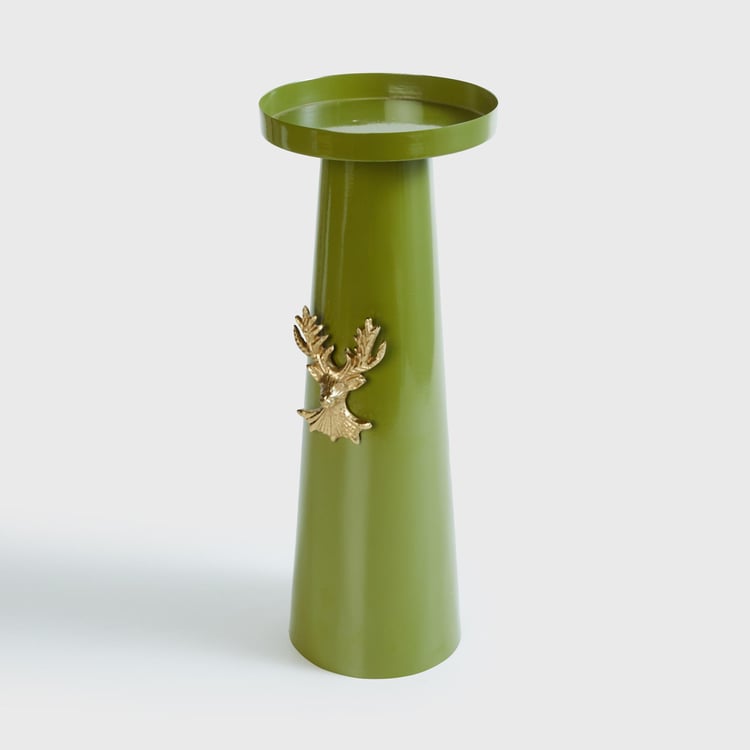 Splendid Metal Reindeer Pillar Candle Holder