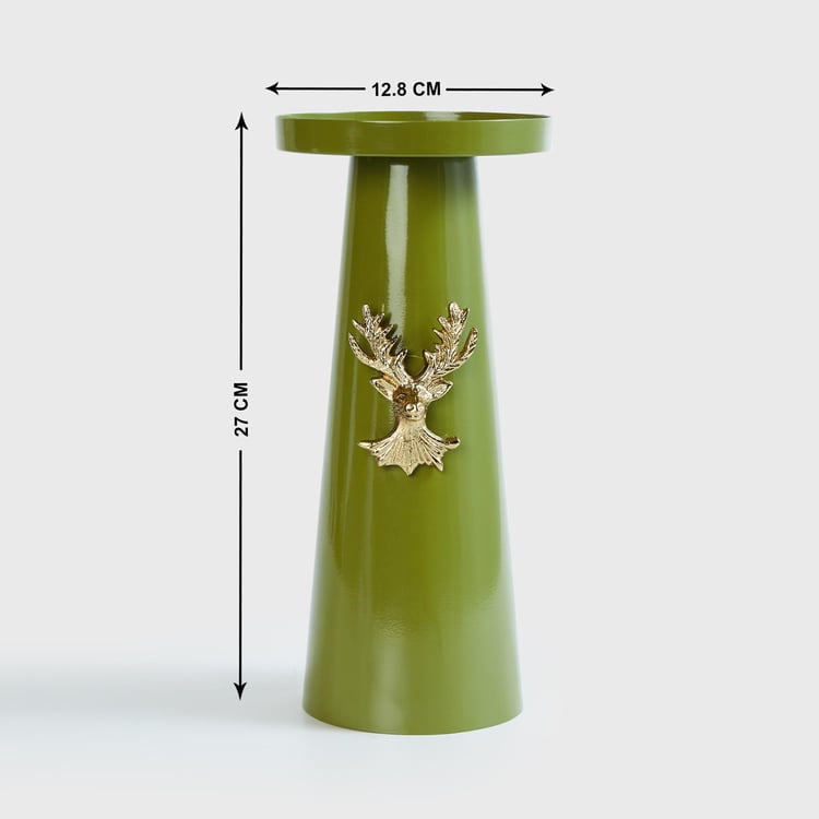 Splendid Metal Reindeer Pillar Candle Holder